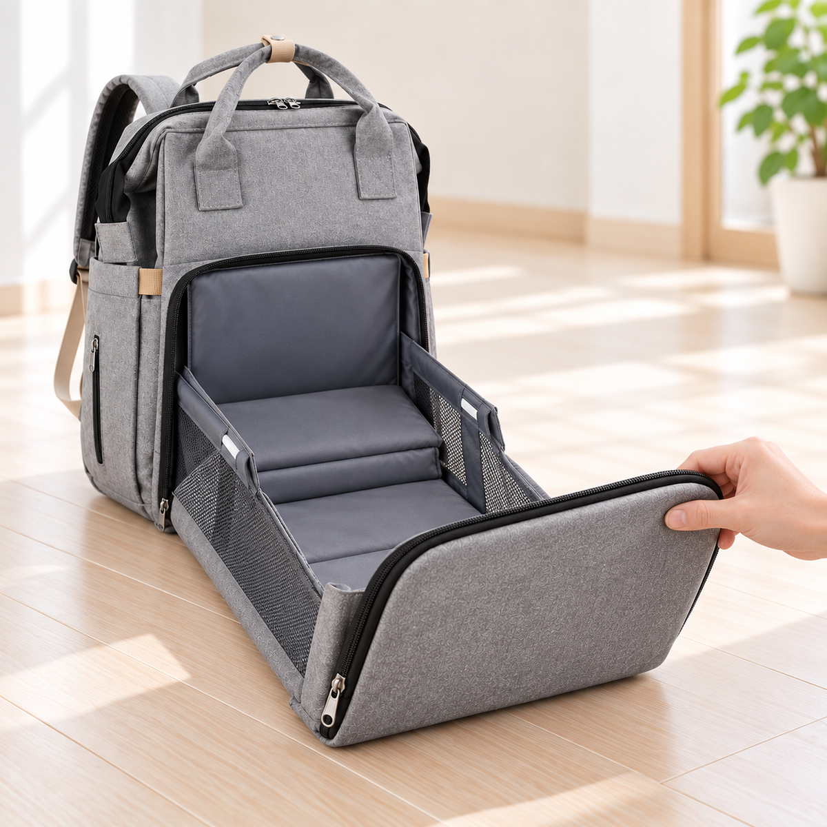 STEP2 手前に折り出すとマットが広がる
